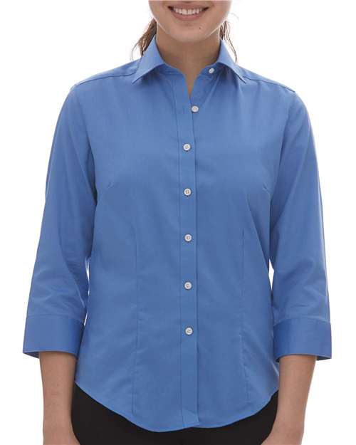 Van Heusen - Women's Three-Quarter Sleeve Baby Twill Dress Shirt - 18CV527