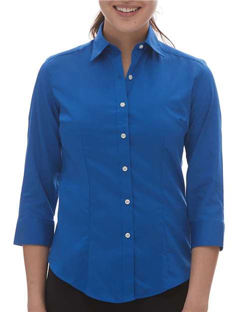 Van Heusen - Women's Three-Quarter Sleeve Baby Twill Dress Shirt - 18CV527