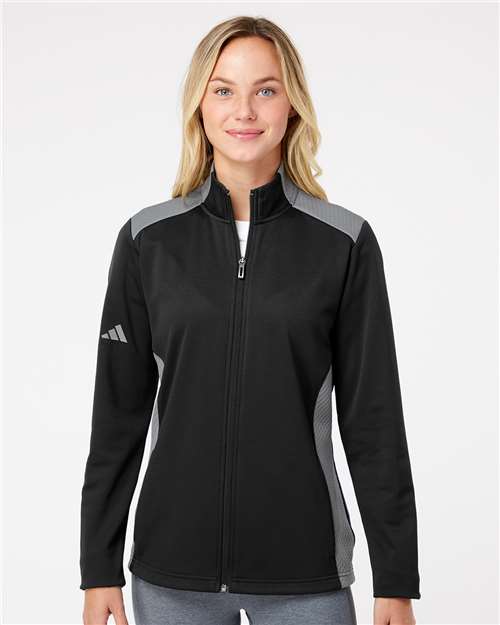 Adidas - Veste à glissière complète en tissu mixte texturé pour femme - A529