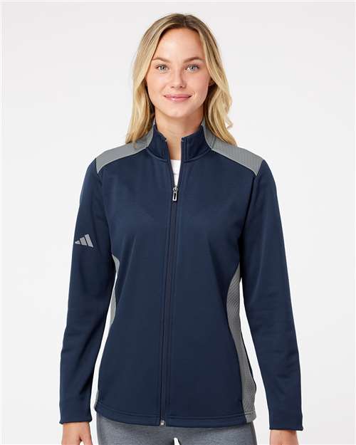 Adidas - Veste à glissière complète en tissu mixte texturé pour femme - A529