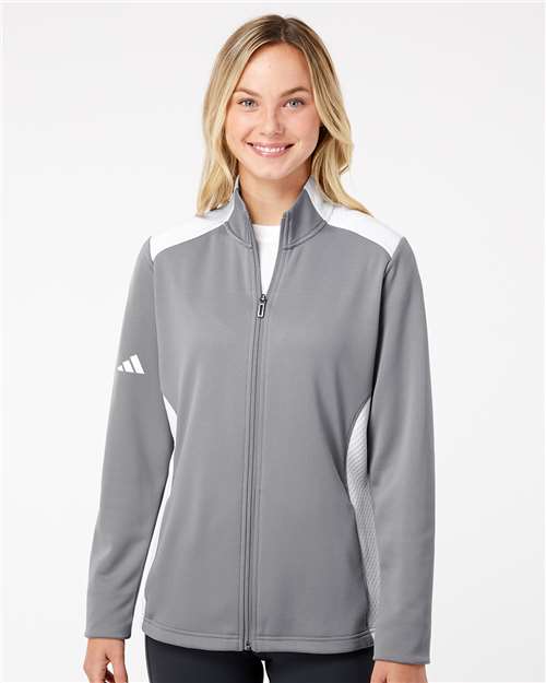 Adidas - Veste à glissière complète en tissu mixte texturé pour femme - A529